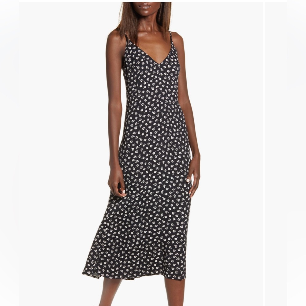 Floral Black Alexandra Midi Dress